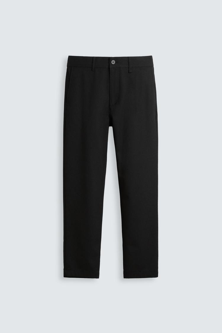 ZARA COMFORT TEXTURED CHINO TROUSERS