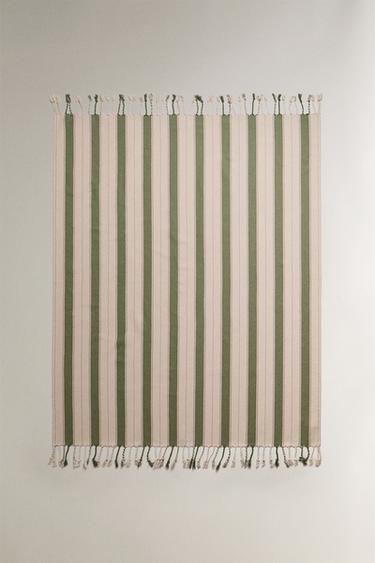 GREEN STRIPED THROW - Green by Zara - Image 0