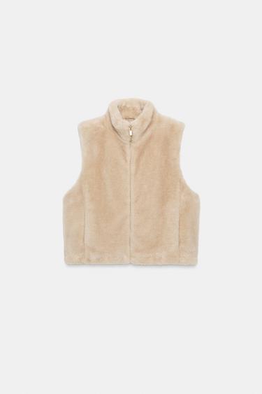 CHALECO EFECTO PELO - Beige de Zara - Imagen 0