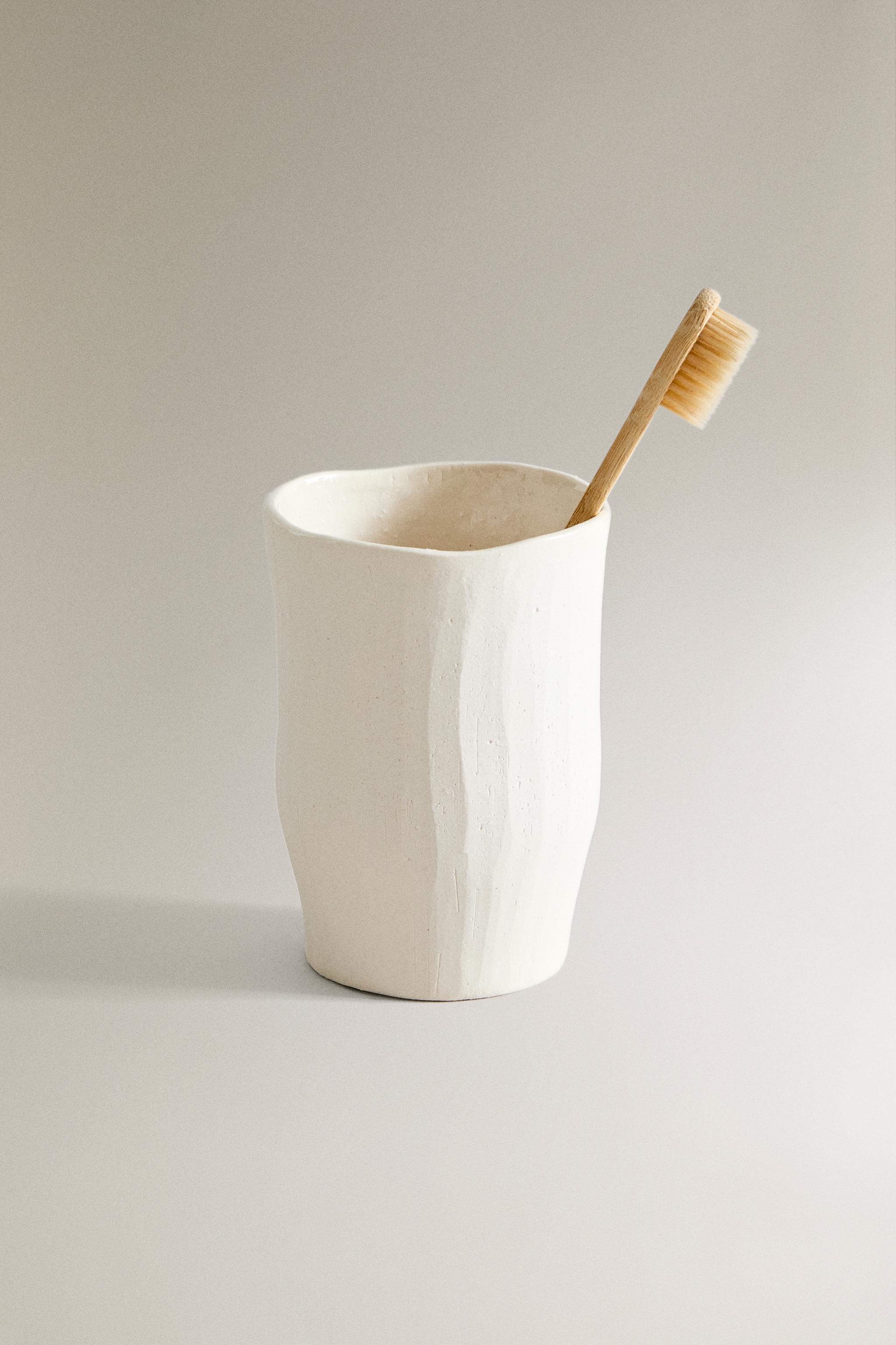 PORTE-BROSSES À DENTS CÉRAMIQUE MATE