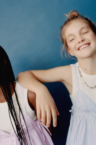 STRIPED TOP WITH RIB T-SHIRT - Pink by Zara