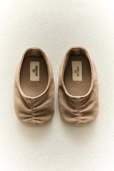 CHAUSSON BALLERINE CUIR FRONCES - Marron de Zara - Image 5