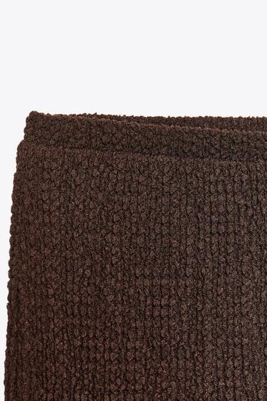 PANTALON DROIT TEXTURÉ - Marron foncé de Zara - Image 2