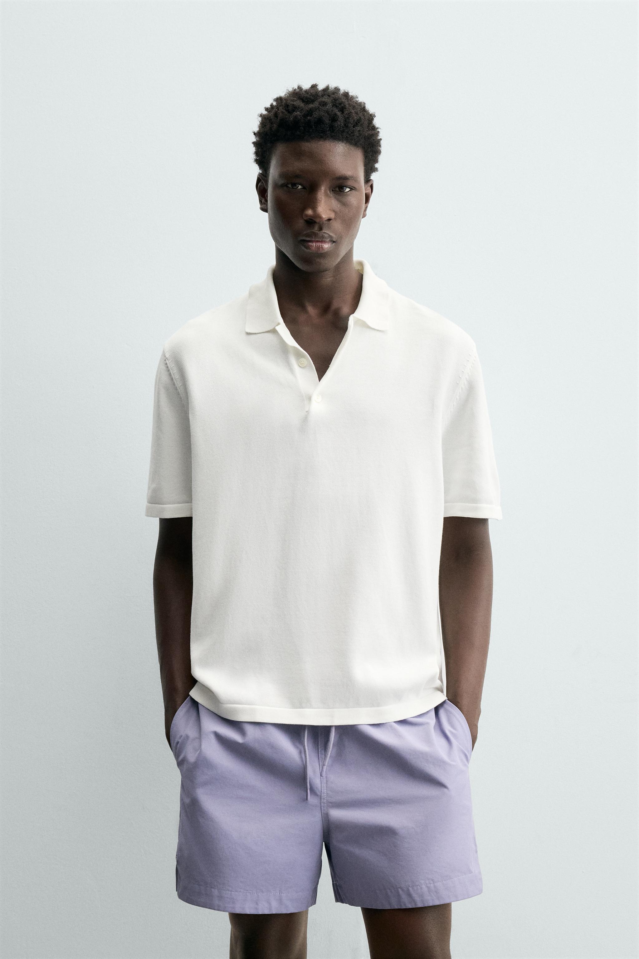 REGULAR FIT KNIT POLO — White
