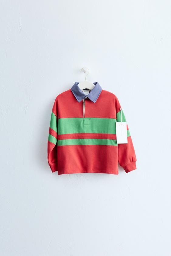 Zaras ZARA TIMELESS - RANDIG TENNISTRÖJA - Brandgula färger - Bild 0