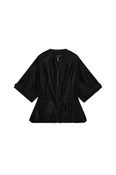 Zara SHORT SLEEVE BALLOON PARKA - Black