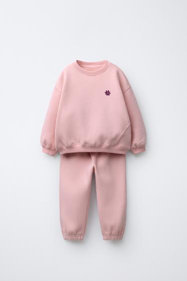 CONJUNTO SUDADERA Y JOGGER BORDADO - Rosa de Zara