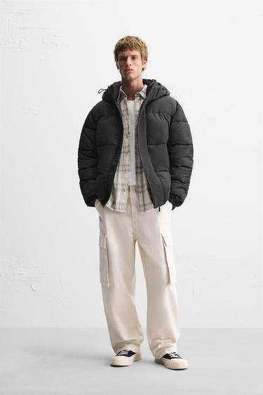 PADDED HOODED JACKET - Black by Zara - Image 0