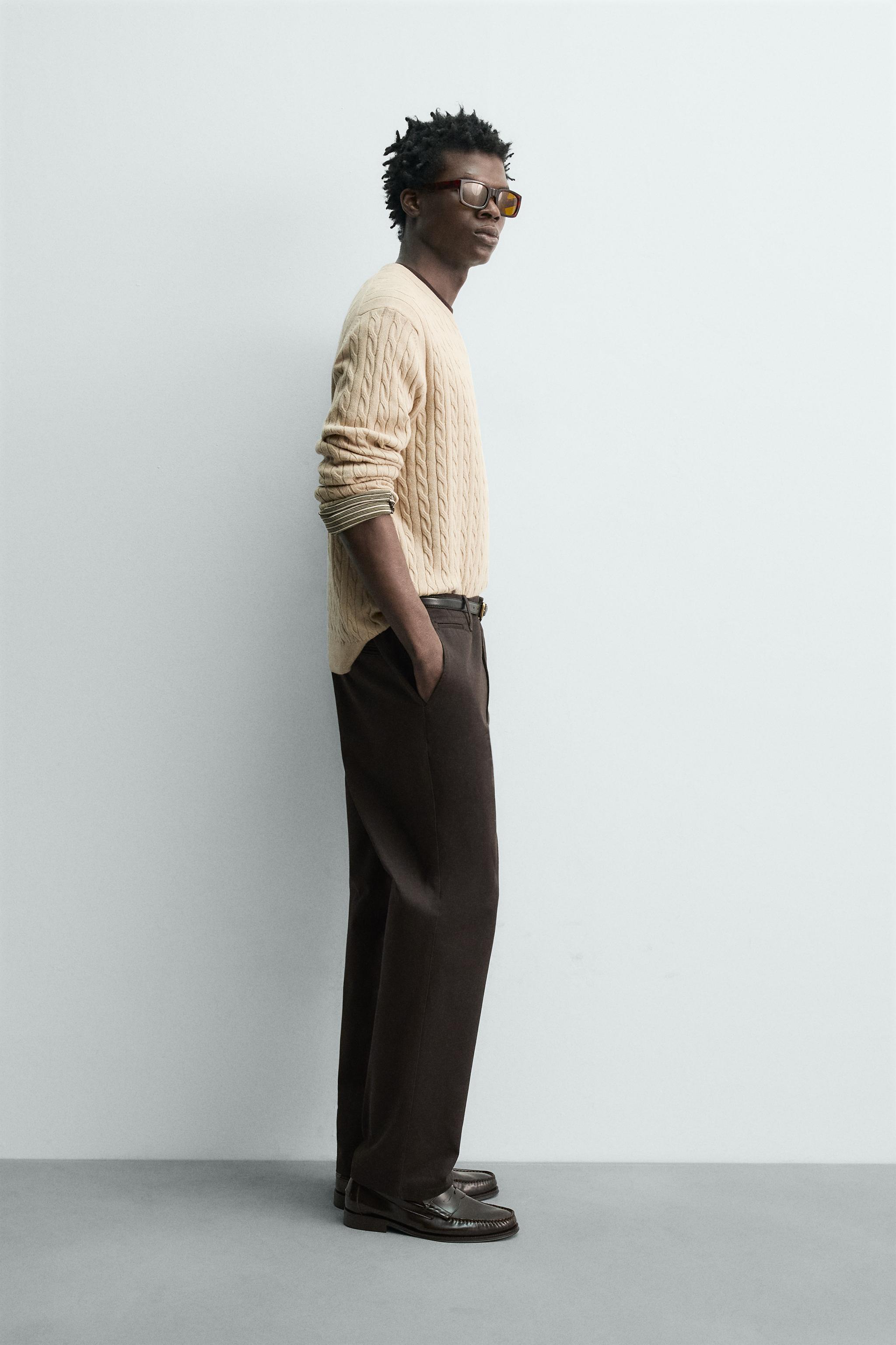 CABLE KNIT COTTON BLEND JUMPER