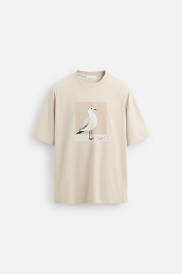 CONTRAST PRINTED T-SHIRT - Purple by Zara