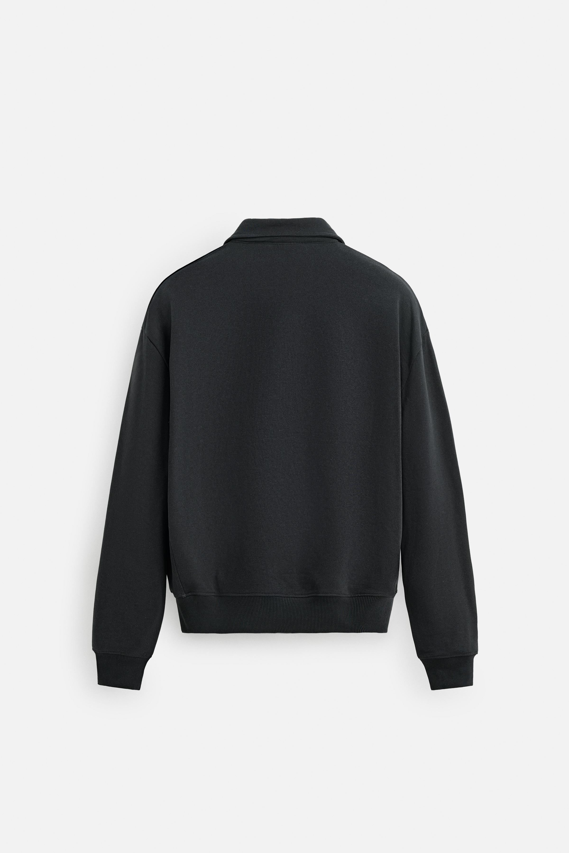 ジッパーディテール ポロスウェットシャツ - ベージュ | ZARA