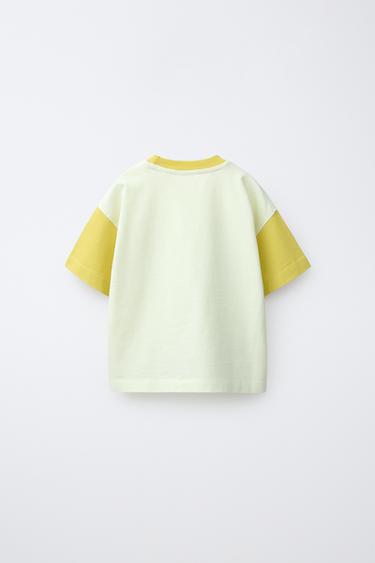 T-SHIRT COLOR BLOCK - Jaune de Zara - Image 1