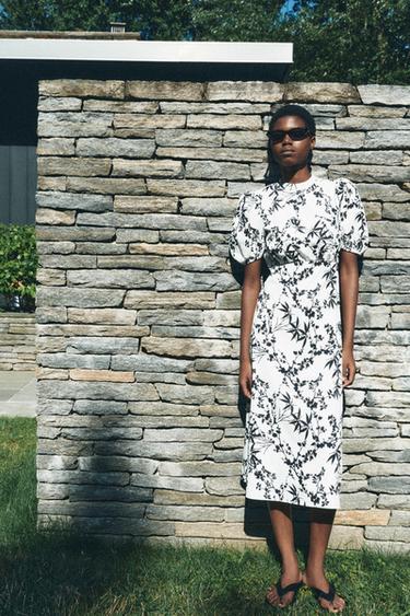 ROBE LONGUE IMPRIMÉE ZW COLLECTION - Blanc / Noir de Zara - Image 0