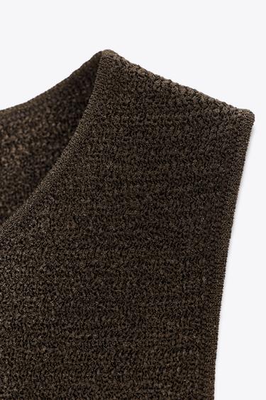 TOP LONG EN MAILLE STRUCTURÉE - Chocolat de Zara - Image 5