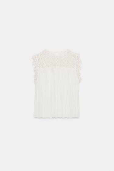 CONTRAST CROCHET TOP - Ecru by Zara - Image 5