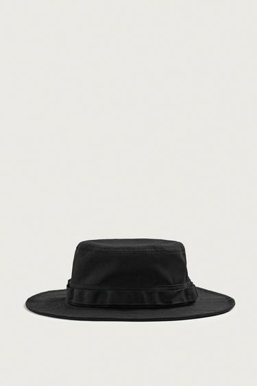 قبعة BUCKET عريضة الحواف - أسود الخاص بـ Zara