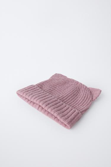 KNIT HAT WITH EARS - Pink by Zara - Image 1
