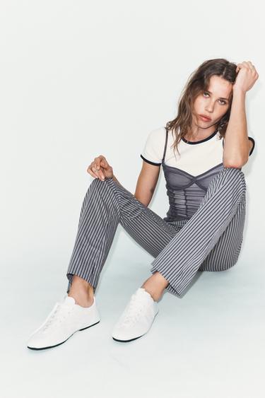 LEATHER DERBY SHOES - White by Zara