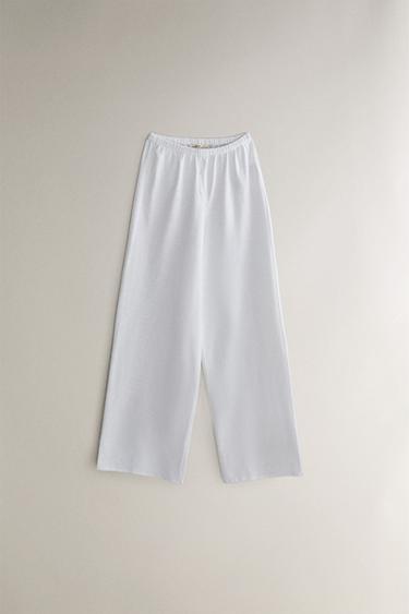COTTON TROUSERS - White by Zara