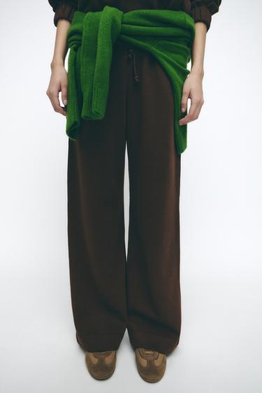 PANTALON DROIT SOFT - Chocolat de Zara - Image 1