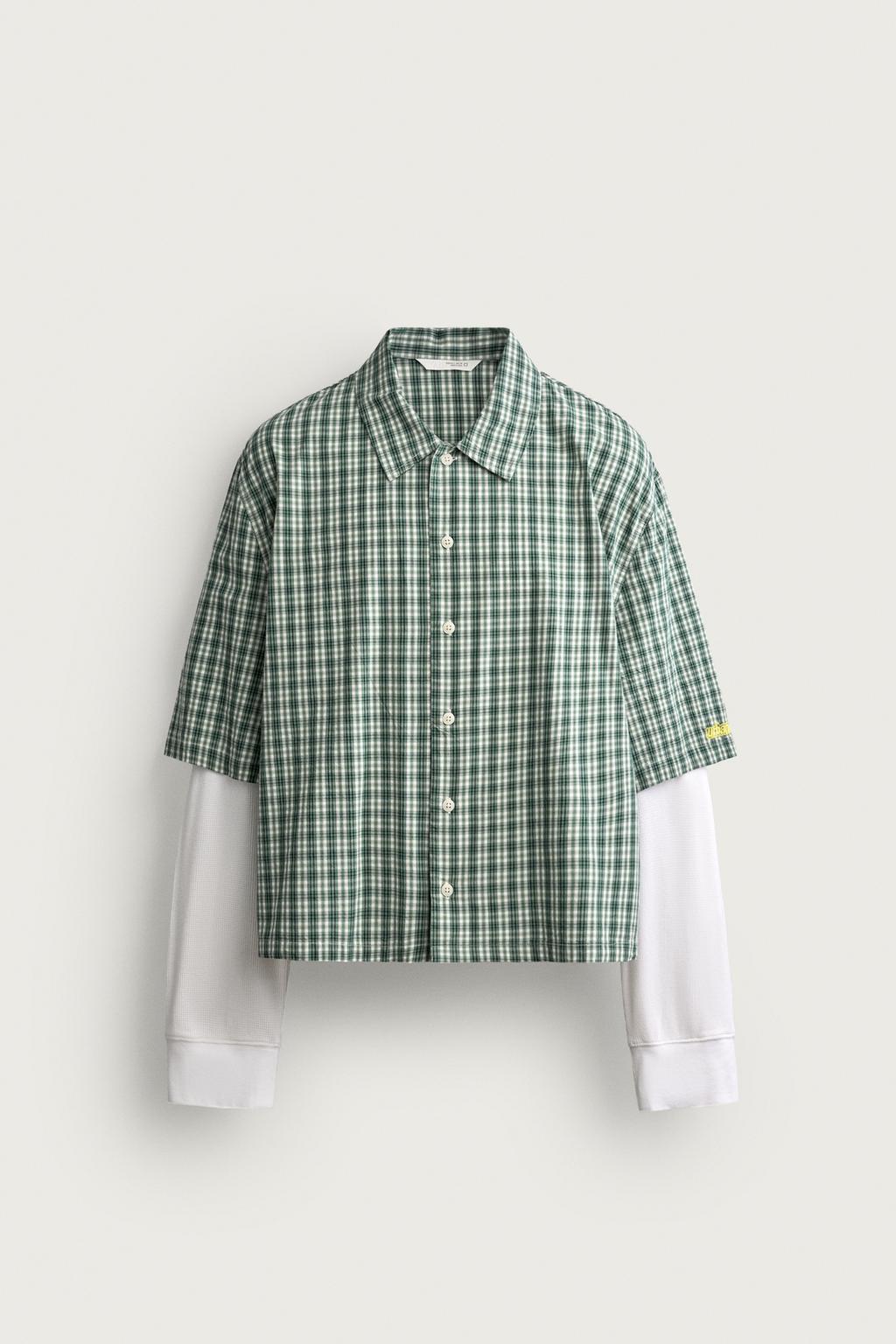 CHECK SHIRT WITH LAYERED EFFECT
