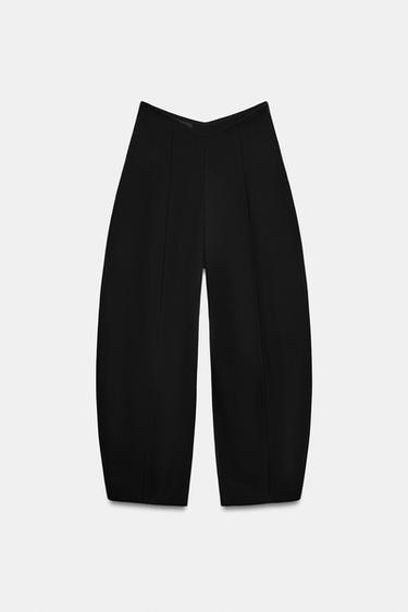 PANTALÓN BALLOON TIRO ALTO - Negro de Zara - Imagen 0