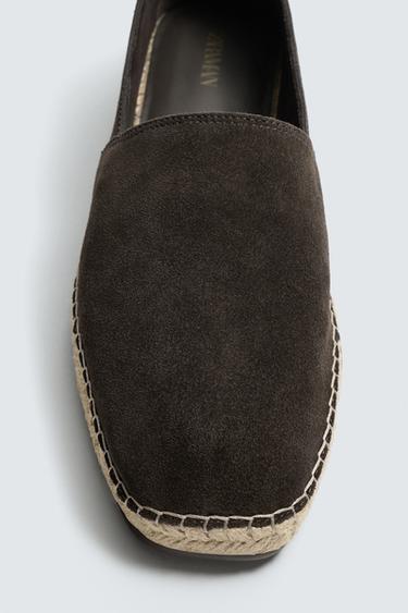 ESPADRILLE EN CUIR - Marron chocolat de Zara - Image 2