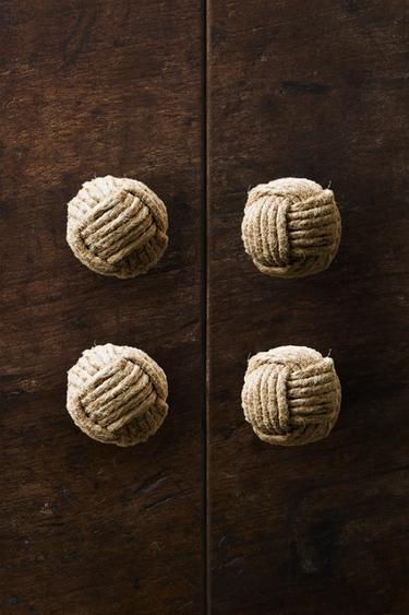 PACK OF MINI KNOT DOOR KNOBS (PACK OF 4) - Light beige by Zara