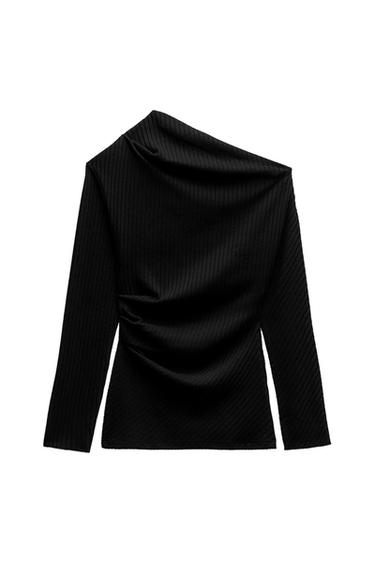 ASYMMETRIC RIBBED TOP