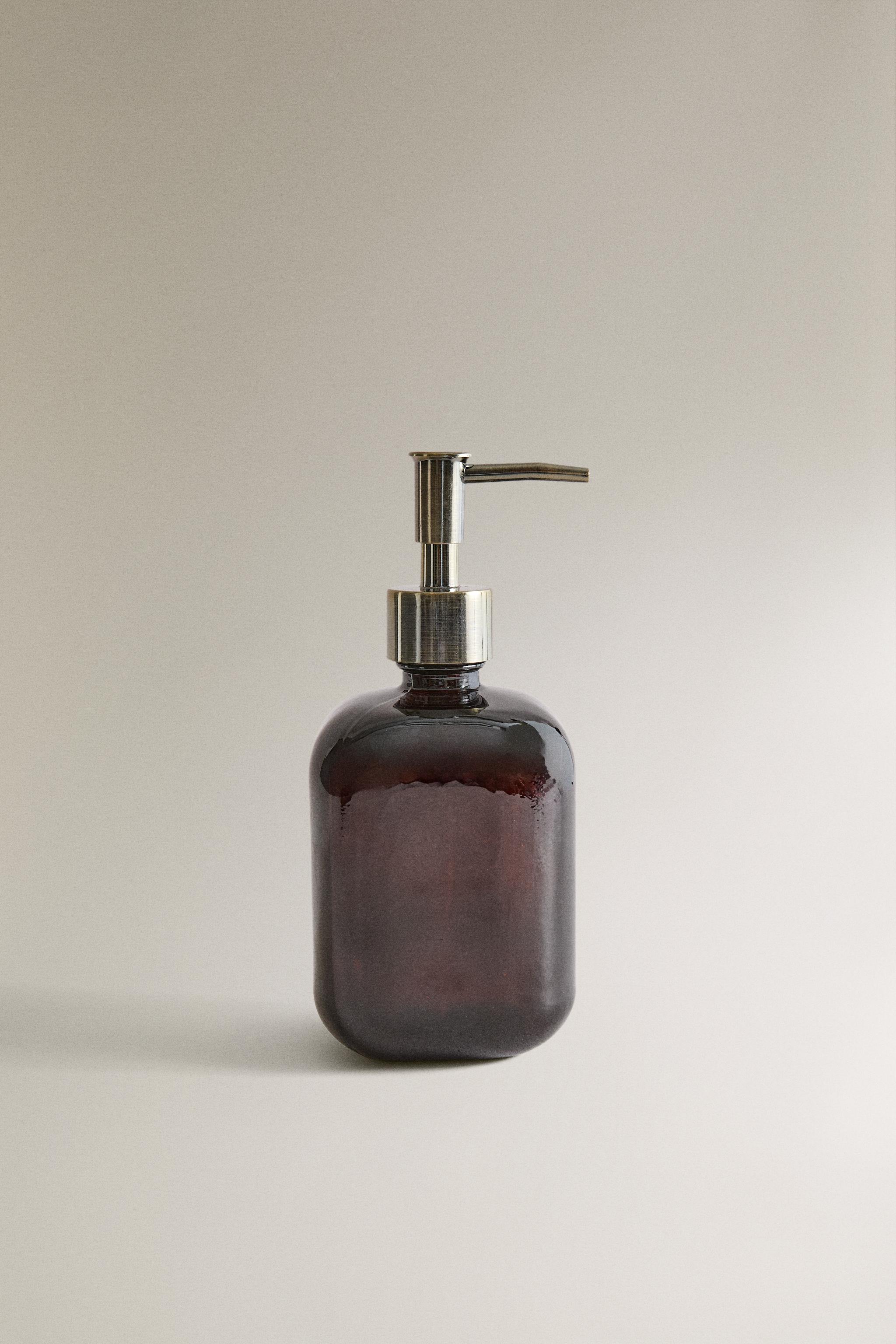 DARK GLASS SOAP DISPENSER