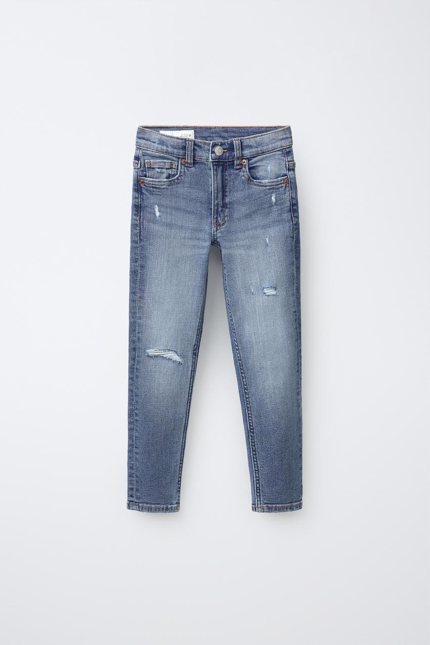 ダメージ加工スキニーデニム - ブルー | ZARA Japan / 日本