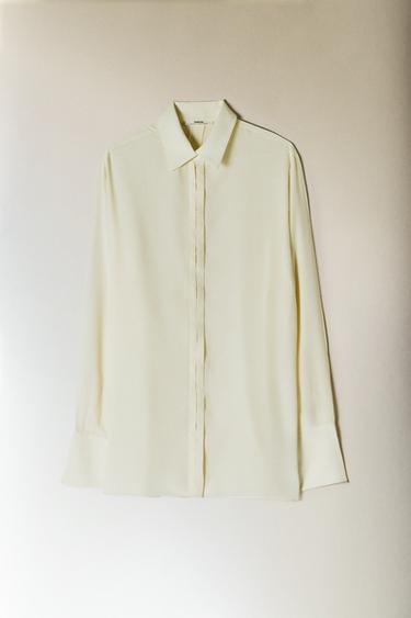 SILK SHIRT - Ecru by Zara - Image 5