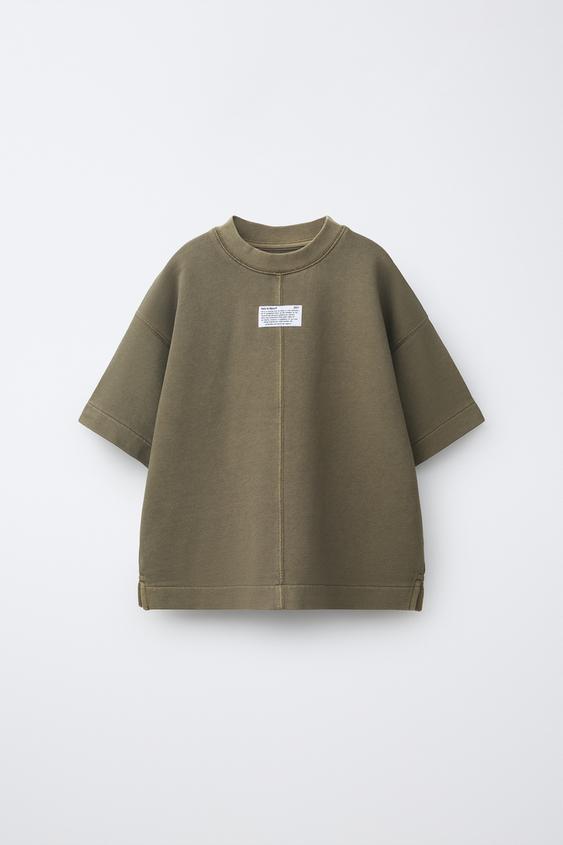 CAMISETA GARMENT DYE - Khaki de Zara - Imagen 0