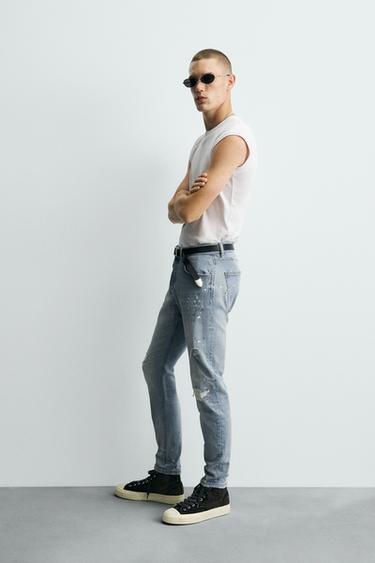 JEAN SKINNY FIT DÉCHIRÉ - Bleu clair de Zara - Image 3