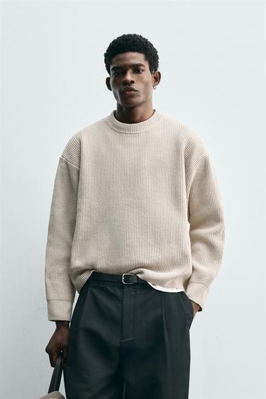 TEXTURED CHENILLE SWEATER - Ecru by Zara