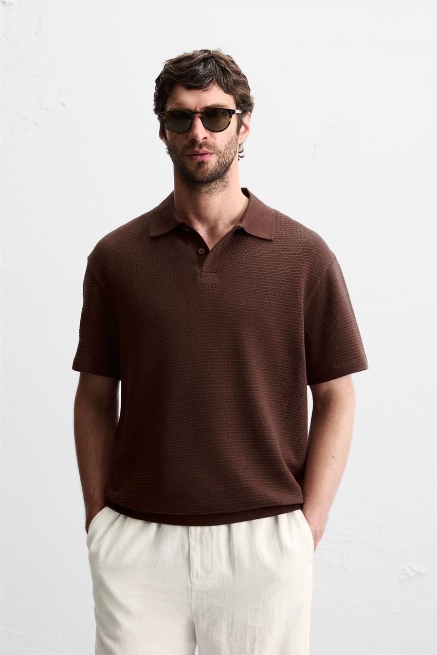 JACQUARD TEXTURED POLO SHIRT