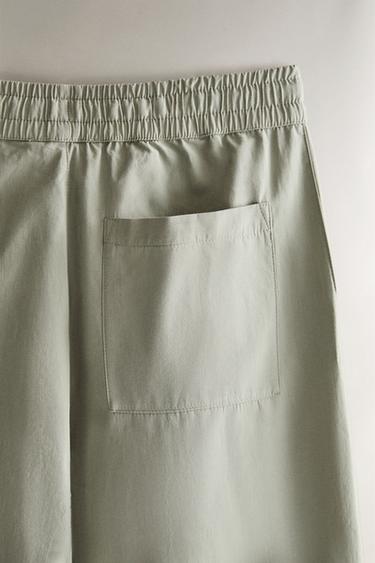 PANTALON POPELINE - Vert moyen de Zara - Image 3