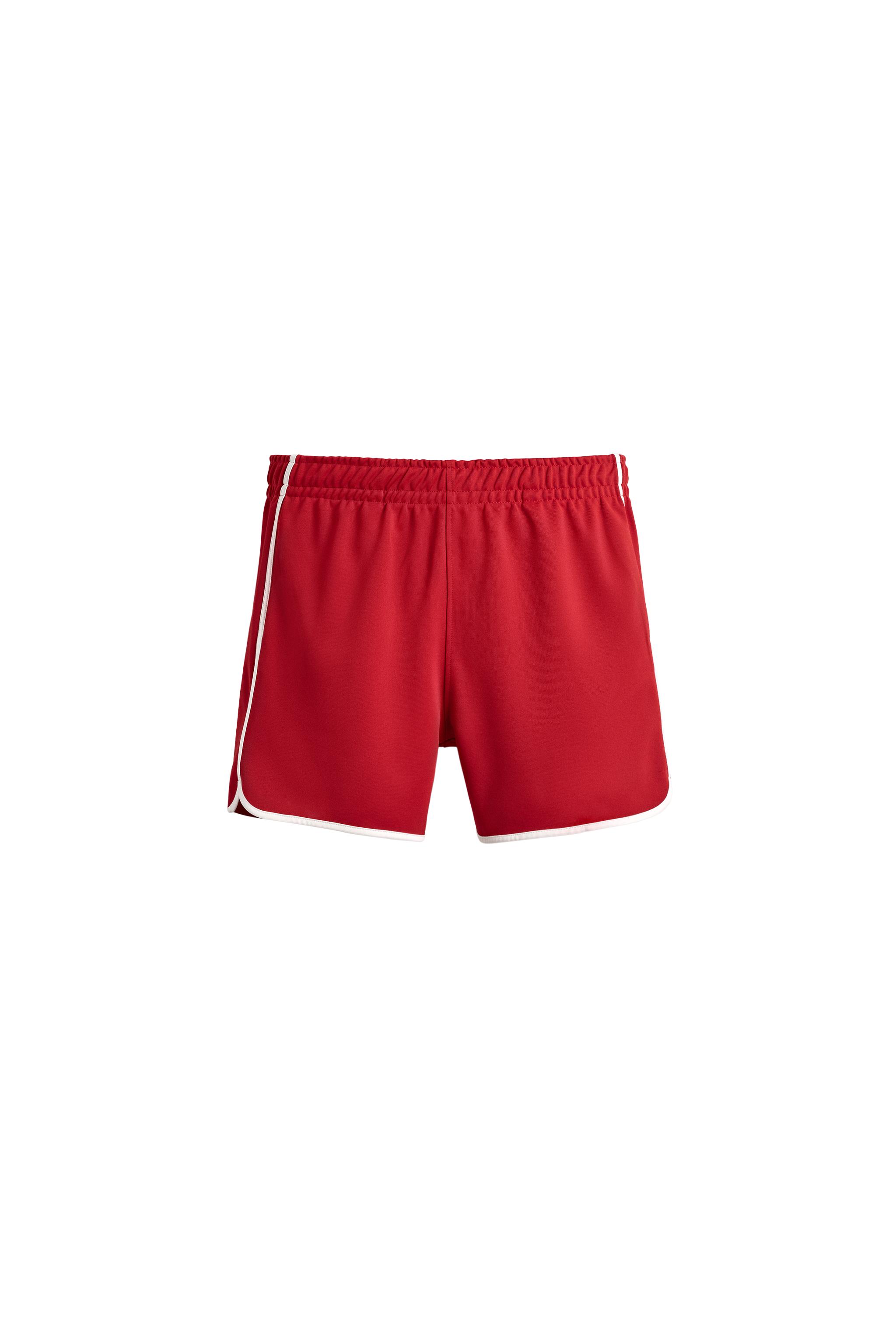 SHORTS WITH CONTRAST TRIM - Red | ZARA India