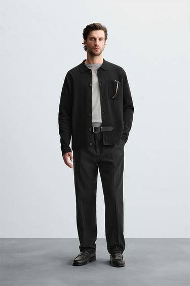 CÁRDIGAN ALGODÓN BOLSILLO - Negro de Zara - Imagen 0