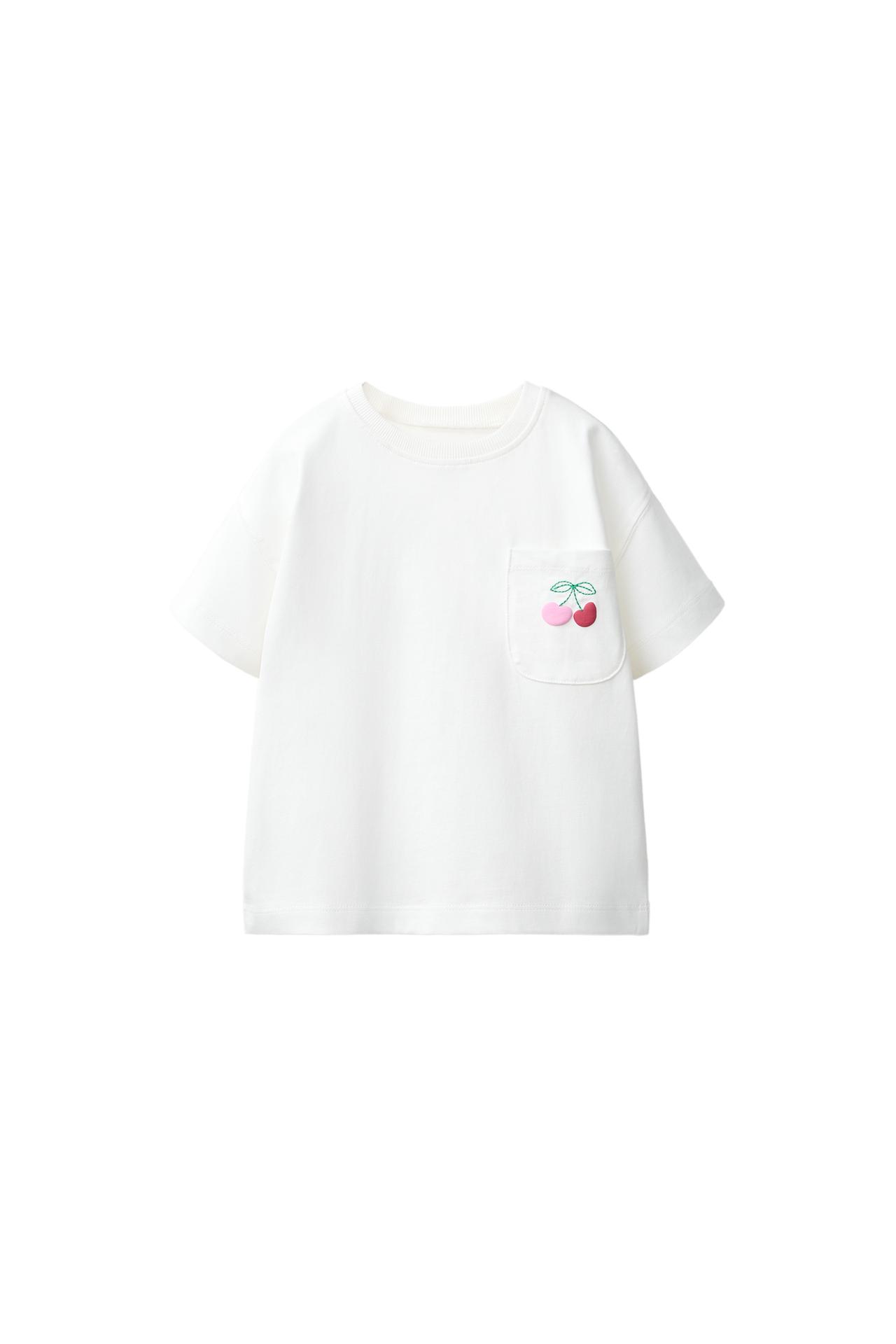EMBROIDERED POCKET T-SHIRT — White