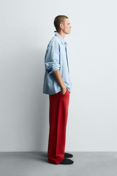 SPRAY WASH TROUSERS - Red by Zara - Image 3