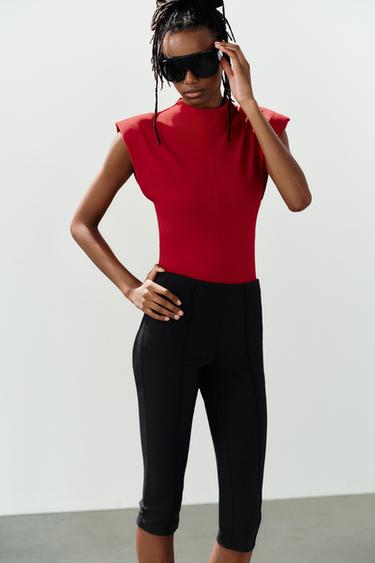 SHOULDER PAD BODYSUIT - Intense red by Zara