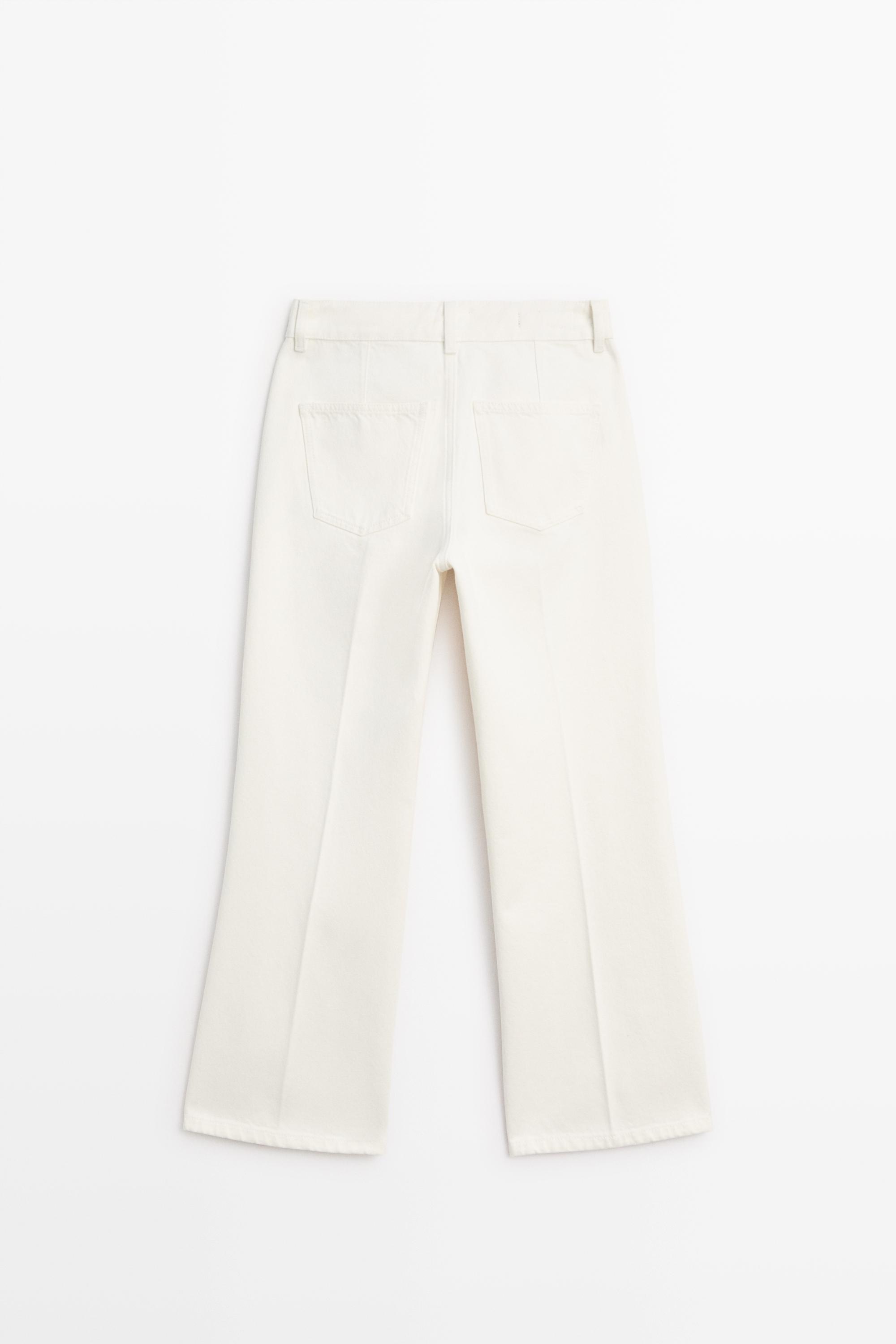 Mid-waist cropped flare fit jeans