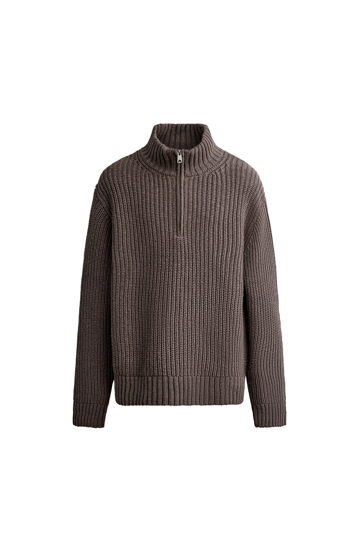COTTON-WOOL QUARTER-ZIP JUMPER