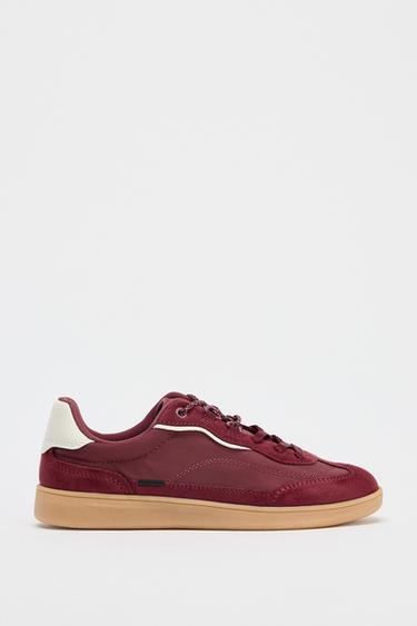 TÊNIS ESPORTIVO COM CONTRASTE - Vermelho-burgundy da Zara