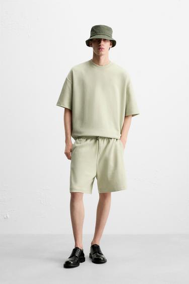 SWEATSHIRT ESTRUTURA INTERLOCK - Verde-claro da Zara