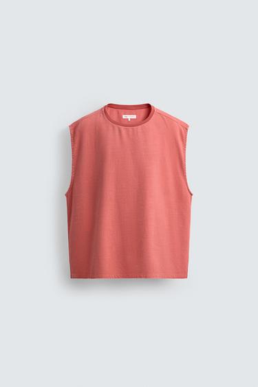 CAMISETA TANK DENIM - Coral de Zara