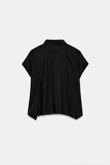 ASYMMETRIC FLOWING SHIRT - Black by Zara - Image 4