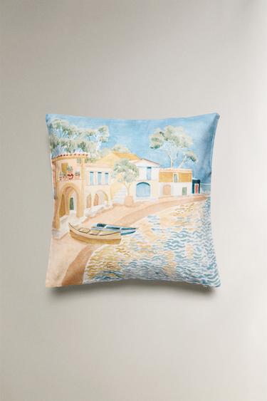 LANDSCAPE CUSHION COVER - Mid-blue by Zara - Image 0