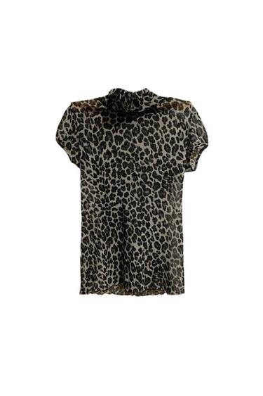 CAMISA ANIMAL PRINT MANGA TONOS GRISES